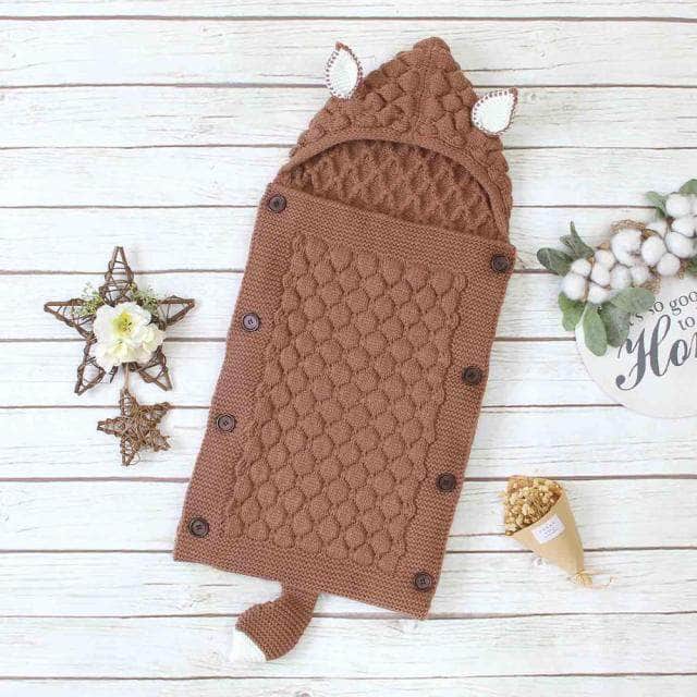 Handcrafted Knitted Baby Sleep Sack with Ears and Tail - Cozy & Adorable Infant Sleepwear