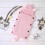 Handcrafted Knitted Baby Sleep Sack with Ears and Tail - Cozy & Adorable Infant Sleepwear