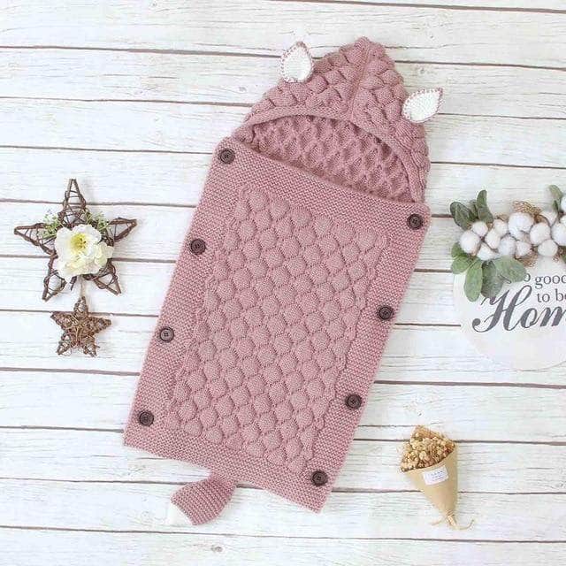 Handcrafted Knitted Baby Sleep Sack with Ears and Tail - Cozy & Adorable Infant Sleepwear