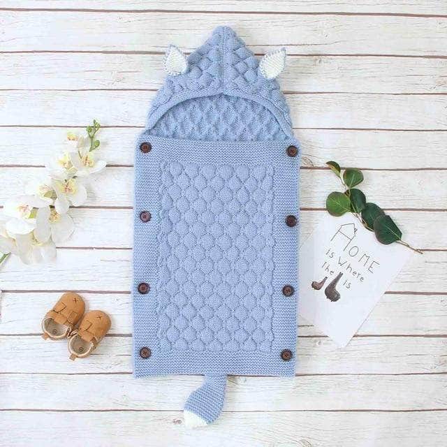 Handcrafted Knitted Baby Sleep Sack with Ears and Tail - Cozy & Adorable Infant Sleepwear