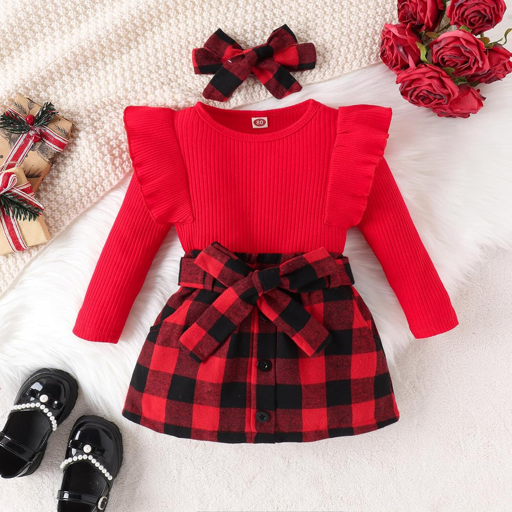 Cozy Baby Winter Set - Knitted Turtleneck & Dress Outfit for Girls - Warm & Stylish Winter Clothing
