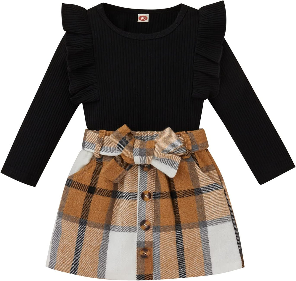 Cozy Baby Winter Set - Knitted Turtleneck & Dress Outfit for Girls - Warm & Stylish Winter Clothing