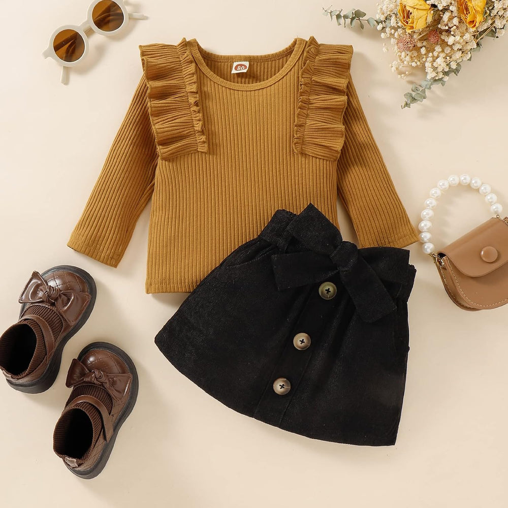 Cozy Baby Winter Set - Knitted Turtleneck & Dress Outfit for Girls - Warm & Stylish Winter Clothing