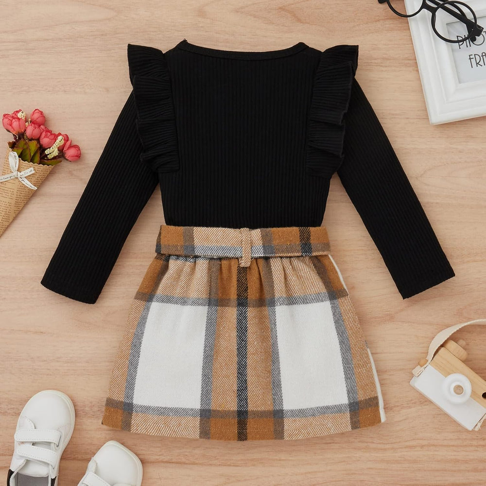 Cozy Baby Winter Set - Knitted Turtleneck & Dress Outfit for Girls - Warm & Stylish Winter Clothing