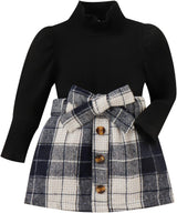 Cozy Baby Winter Set - Knitted Turtleneck & Dress Outfit for Girls - Warm & Stylish Winter Clothing