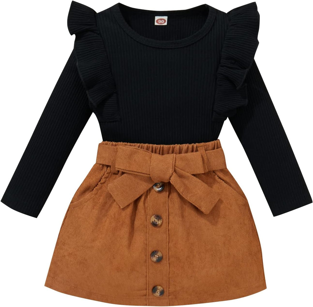 Cozy Baby Winter Set - Knitted Turtleneck & Dress Outfit for Girls - Warm & Stylish Winter Clothing