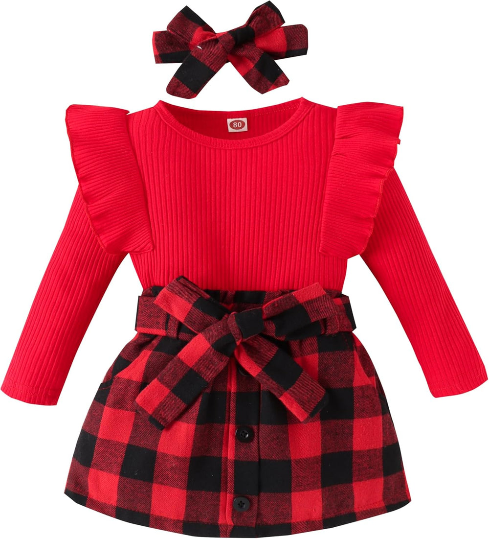 Cozy Baby Winter Set - Knitted Turtleneck & Dress Outfit for Girls - Warm & Stylish Winter Clothing