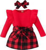 Cozy Baby Winter Set - Knitted Turtleneck & Dress Outfit for Girls - Warm & Stylish Winter Clothing