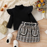 Cozy Baby Winter Set - Knitted Turtleneck & Dress Outfit for Girls - Warm & Stylish Winter Clothing