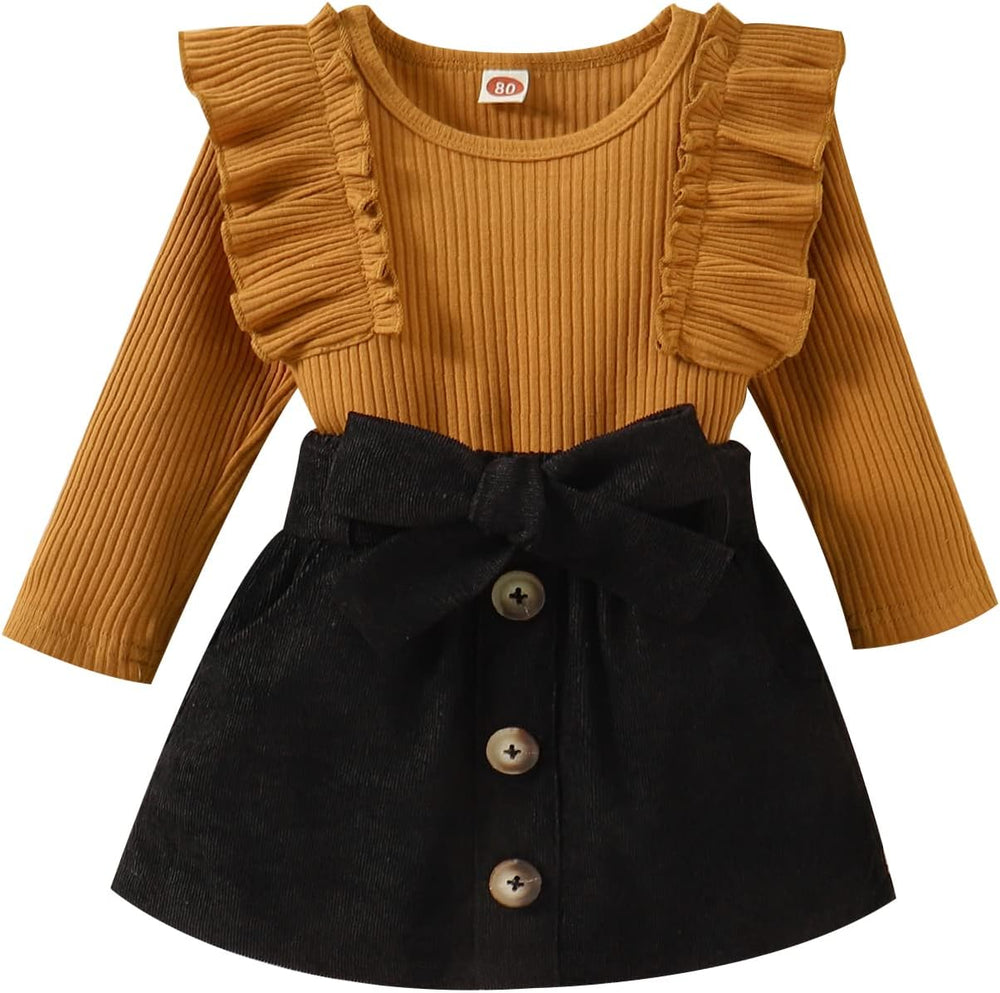 Cozy Baby Winter Set - Knitted Turtleneck & Dress Outfit for Girls - Warm & Stylish Winter Clothing