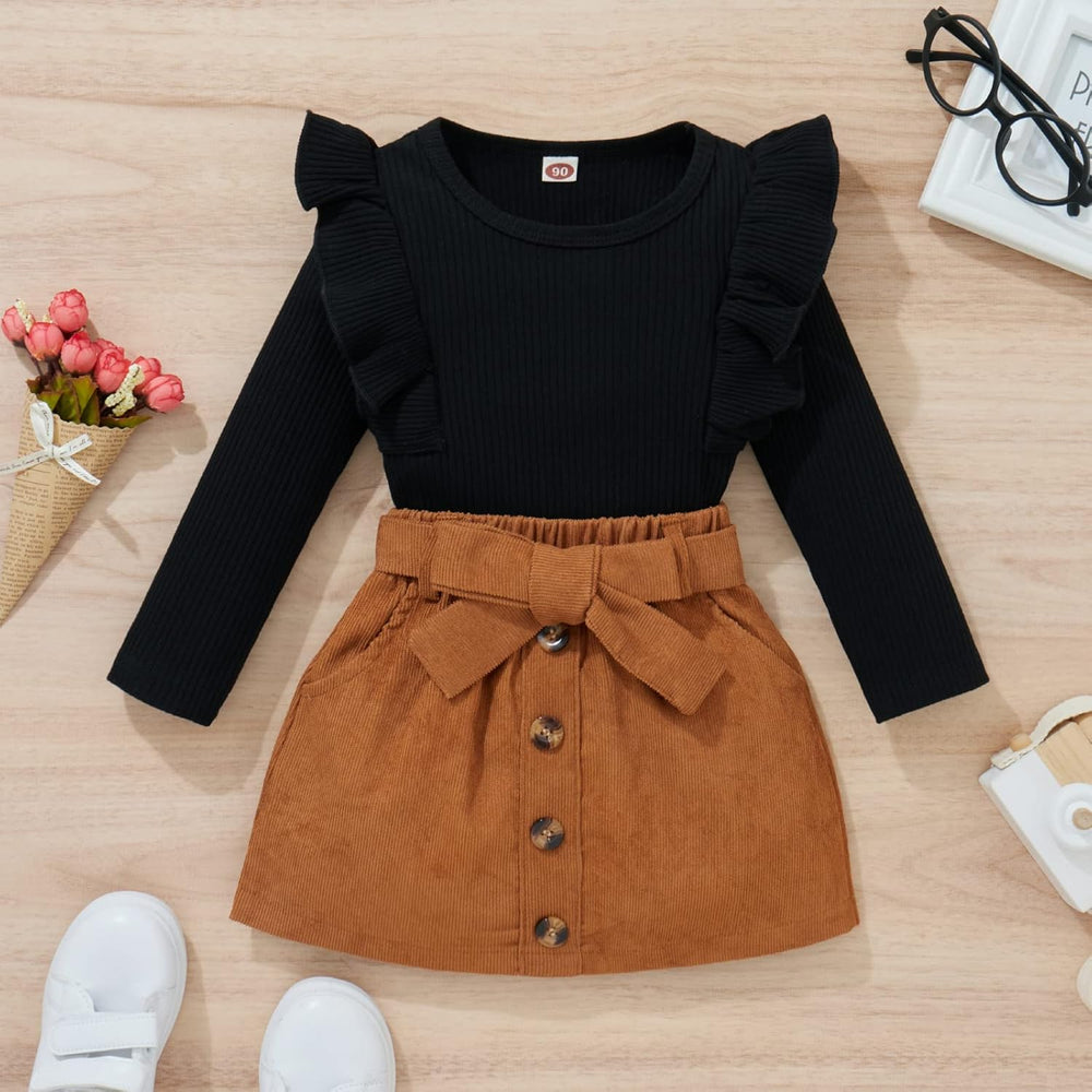 Cozy Baby Winter Set - Knitted Turtleneck & Dress Outfit for Girls - Warm & Stylish Winter Clothing