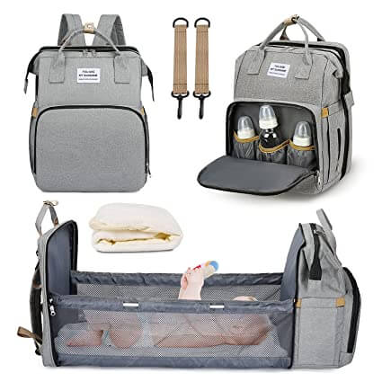 Multi-Functional Portable Baby Bed & Diaper Bag - Travel Backpack for On-the-Go Parents