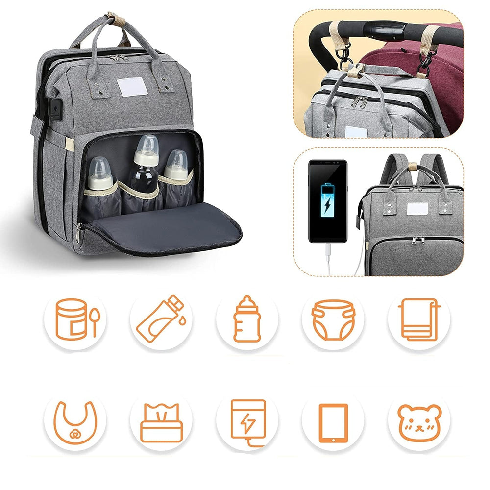 Multi-Functional Portable Baby Bed & Diaper Bag - Travel Backpack for On-the-Go Parents