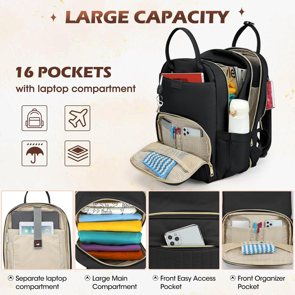 Water-Resistant 15.6" Travel Laptop Backpack with Organized Compartments - Perfect for Commuting & Outdoor Adventures