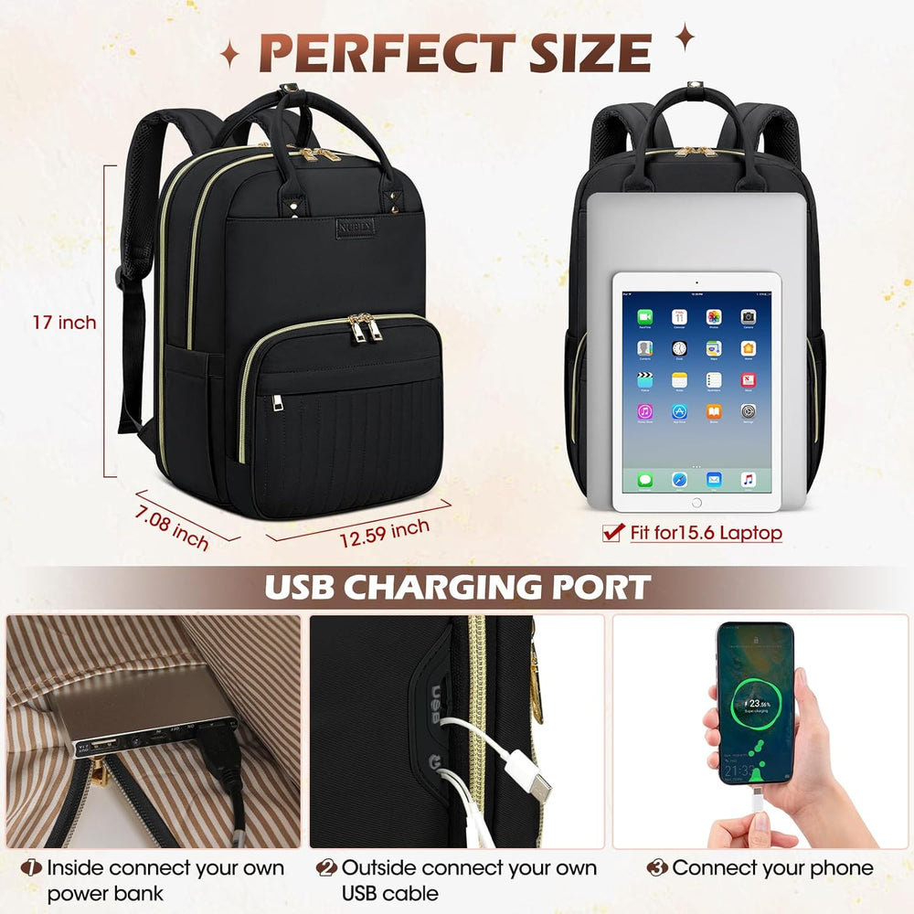 Water-Resistant 15.6" Travel Laptop Backpack with Organized Compartments - Perfect for Commuting & Outdoor Adventures
