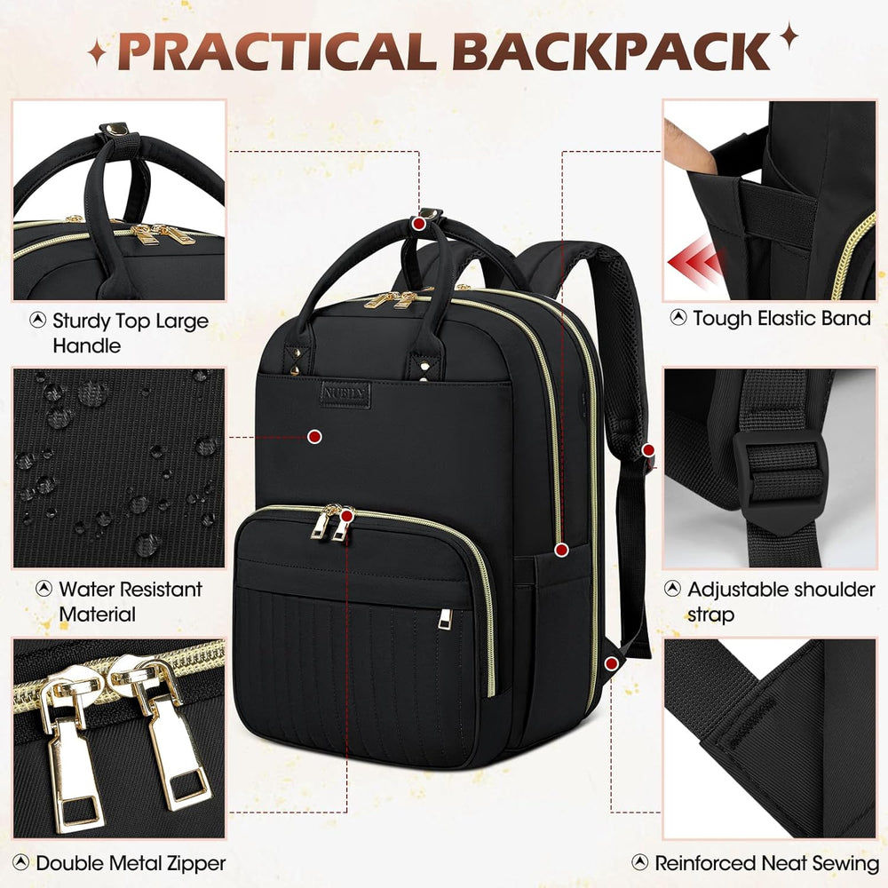 Water-Resistant 15.6" Travel Laptop Backpack with Organized Compartments - Perfect for Commuting & Outdoor Adventures