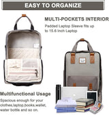 UrbanEase 15.6” Water-Resistant Vintage Laptop Backpack with Organizer Pockets - Stylish & Functional - Perfect for Travel & Daily Use