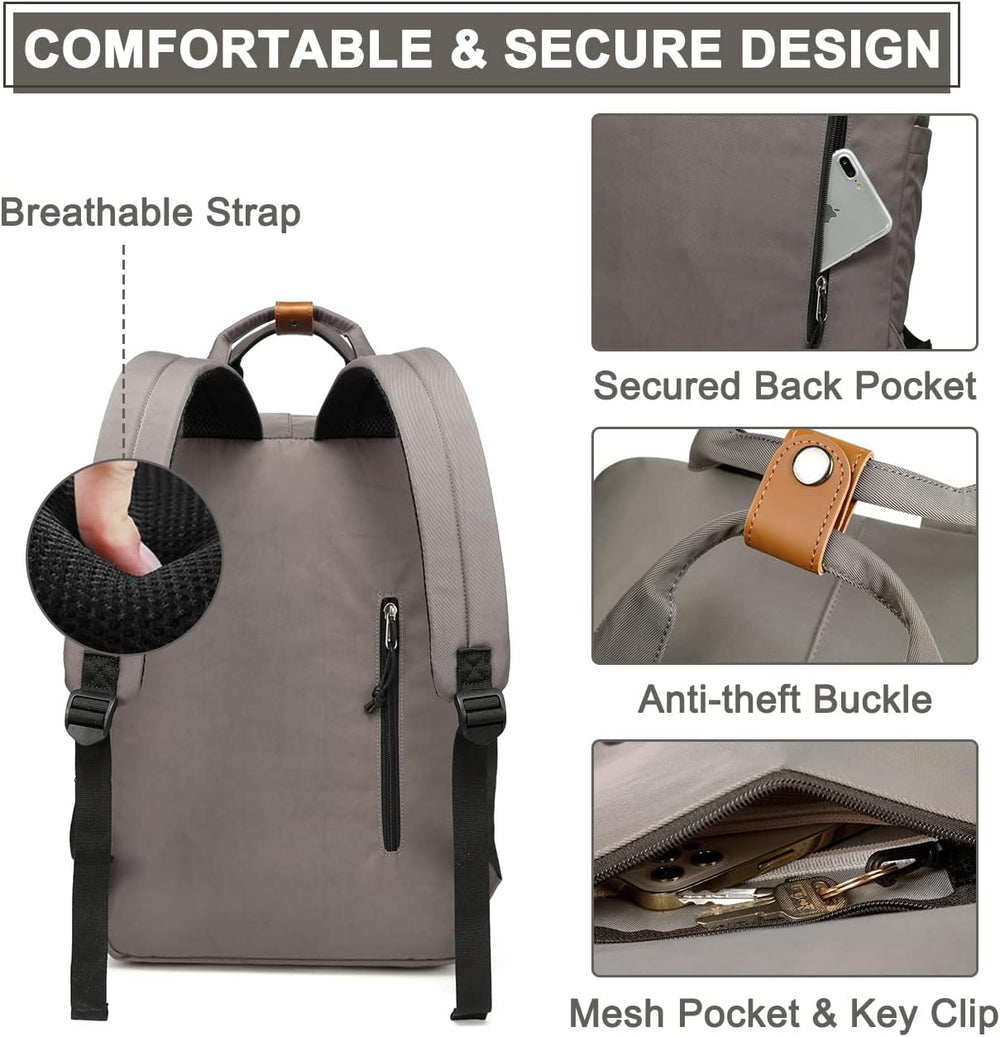 UrbanEase 15.6” Water-Resistant Vintage Laptop Backpack with Organizer Pockets - Stylish & Functional - Perfect for Travel & Daily Use