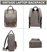 UrbanEase 15.6” Water-Resistant Vintage Laptop Backpack with Organizer Pockets - Stylish & Functional - Perfect for Travel & Daily Use