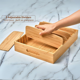 TopKeeper Bamboo Kitchen Lid Organizer - Space-Saving Storage Solution for Pots and Pans