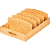 TopKeeper Bamboo Kitchen Lid Organizer - Space-Saving Storage Solution for Pots and Pans