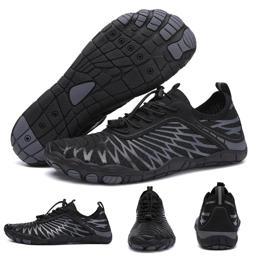 Optimized Product Title: "Barefoot Shoes for Men & Women - Striped Lightweight Minimalist Footwear for Natural Movement" 

This title includes relevant keywords, specifies the target audience, and highlights key features to improve visibility and appeal i
