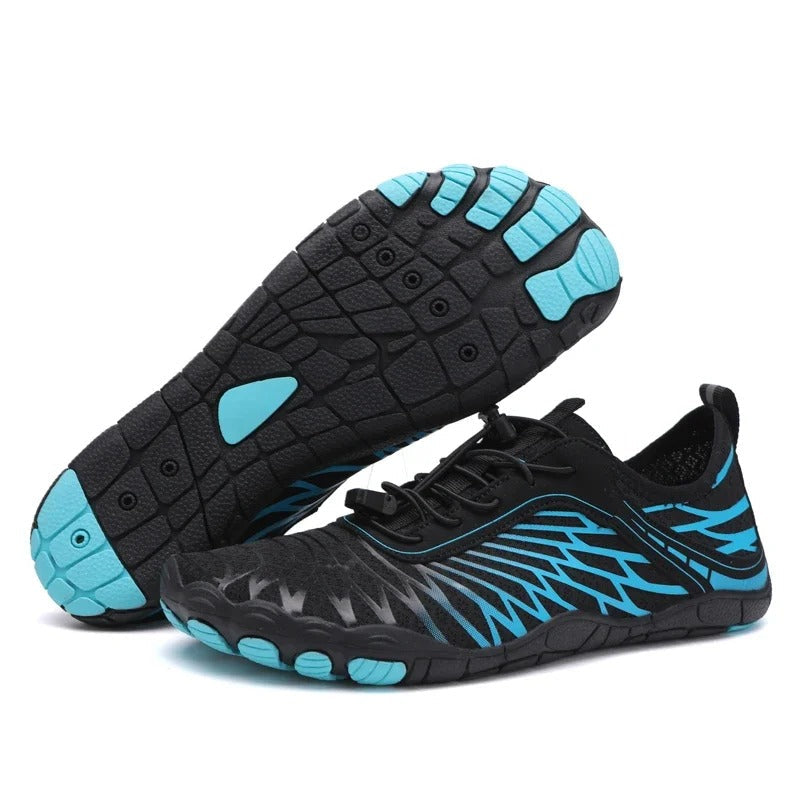 Optimized Product Title: "Barefoot Shoes for Men & Women - Striped Lightweight Minimalist Footwear for Natural Movement" 

This title includes relevant keywords, specifies the target audience, and highlights key features to improve visibility and appeal i