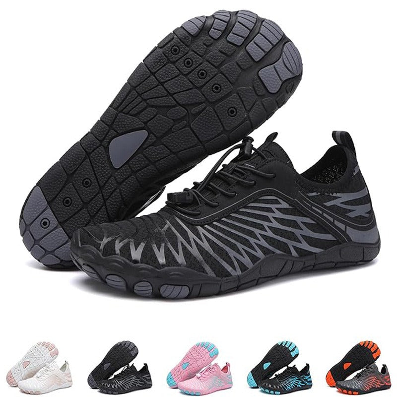 Optimized Product Title: "Barefoot Shoes for Men & Women - Striped Lightweight Minimalist Footwear for Natural Movement" 

This title includes relevant keywords, specifies the target audience, and highlights key features to improve visibility and appeal i