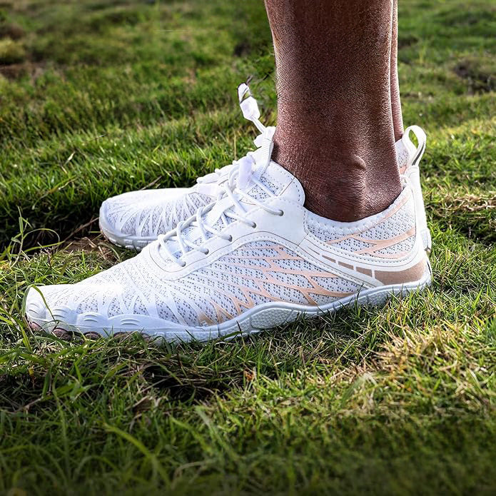 Optimized Product Title: "Barefoot Shoes for Men & Women - Striped Lightweight Minimalist Footwear for Natural Movement" 

This title includes relevant keywords, specifies the target audience, and highlights key features to improve visibility and appeal i
