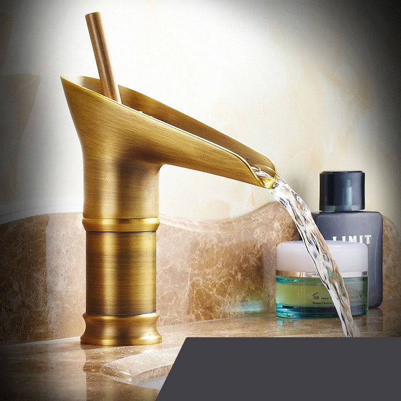 Antique short waterfall bathroom faucet