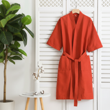Bathrobe – Unisex, 100% Cotton & Waffle Weave Texture, Multiple Sizes/Colors