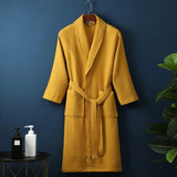 Bathrobe – Unisex, 100% Cotton & Waffle Weave Texture, Multiple Sizes/Colors