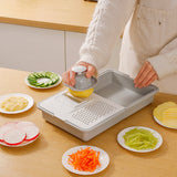 5-in-1 Kitchen Grater & Cutting Board – Stainless Blades, Catch Trays & Hand Guard