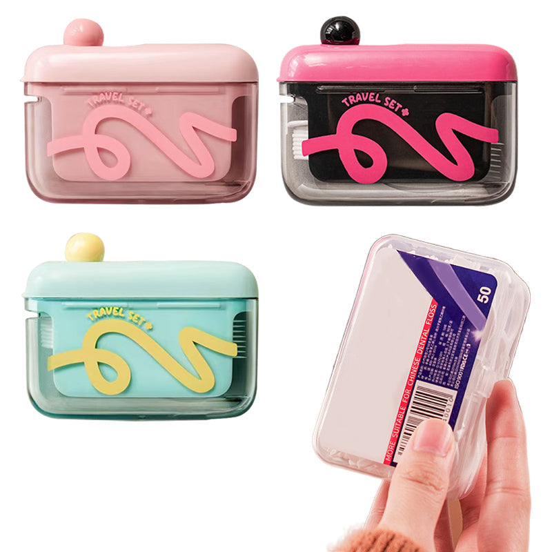 Push-Button Floss Pick Dispenser – 100 Picks, Refillable & Dustproof