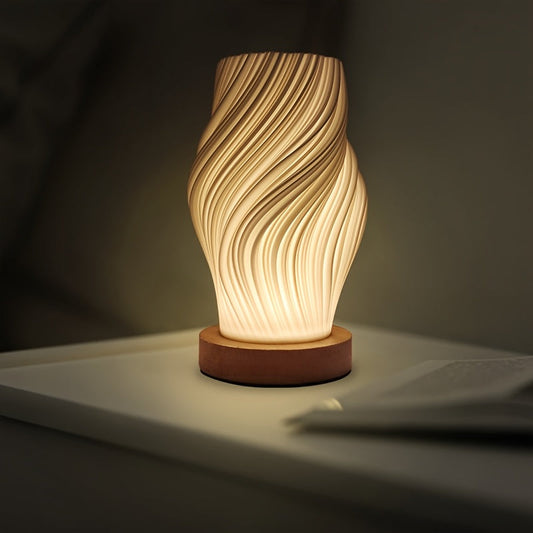 Modern LED Swirl Table Lamp – Dimmable, Adjustable & Minimalist Design