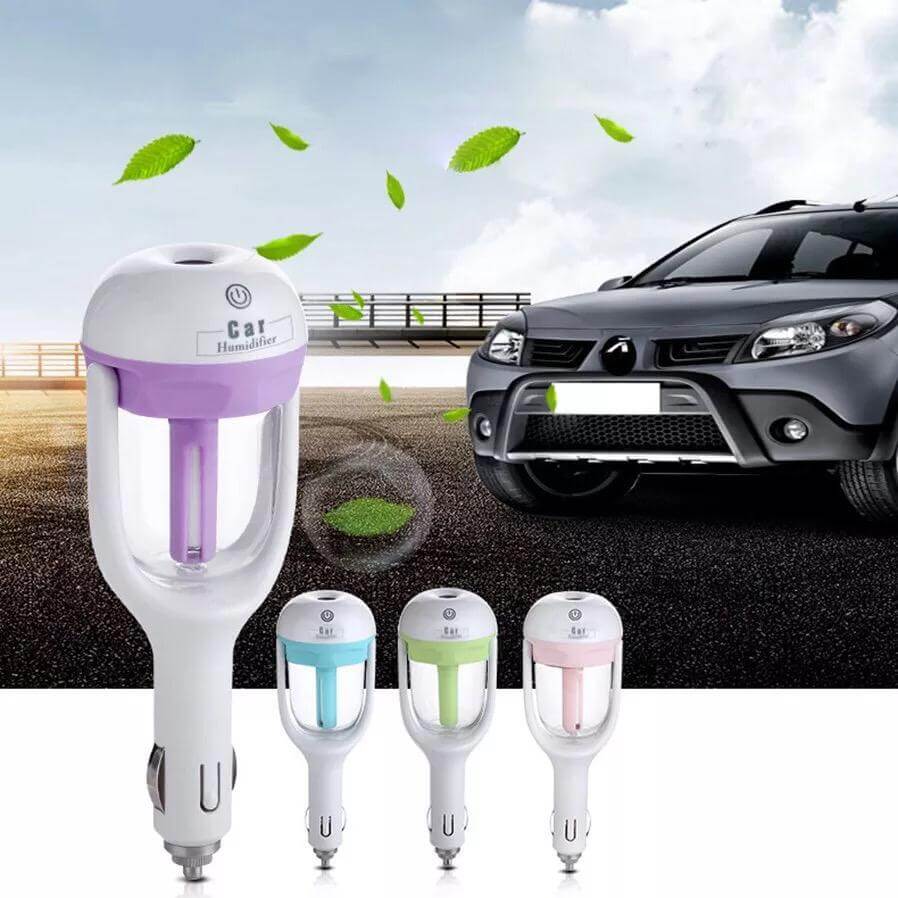 Car Humidifier with Aromatherapy – Ultrasonic, 2h Timer & 12V Cigarette Lighter