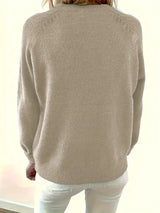 Caroline Soldier Pullover with Half Button Placket - Stylish Women's Sweater