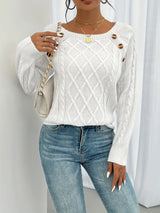 Enhanced Product Title: "Lina Langärmeliger Pullover mit Zopfmuster – Lässiger Rundhals-Pullover für Damen, Bequeme Strickmode für Herbst/Winter" 

This title includes relevant keywords while providing more detail about the product, making it more appeali