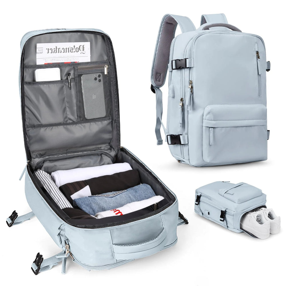 35 L Travel Backpack – USB Charging Port, Shoe Compartment & Carry-On Size