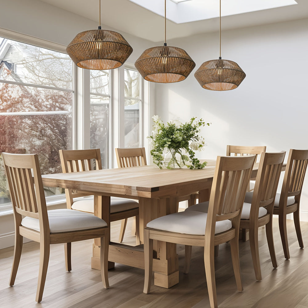 Handwoven Paper Rope Pendant Light Shade | Modern Natural Design