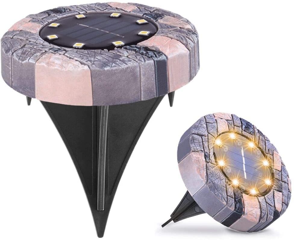 Solar Garden Pathway Lights – 12 LEDs, Warm White & Set of 8 with Ground Stakes