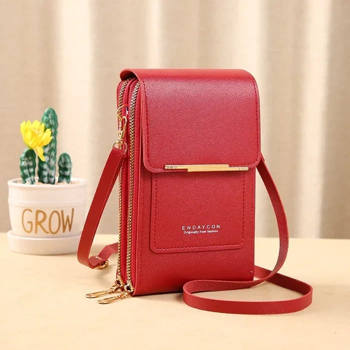 Touchscreen Phone Crossbody Bag – Waterproof Window, Anti-Theft, Adjustable Strap