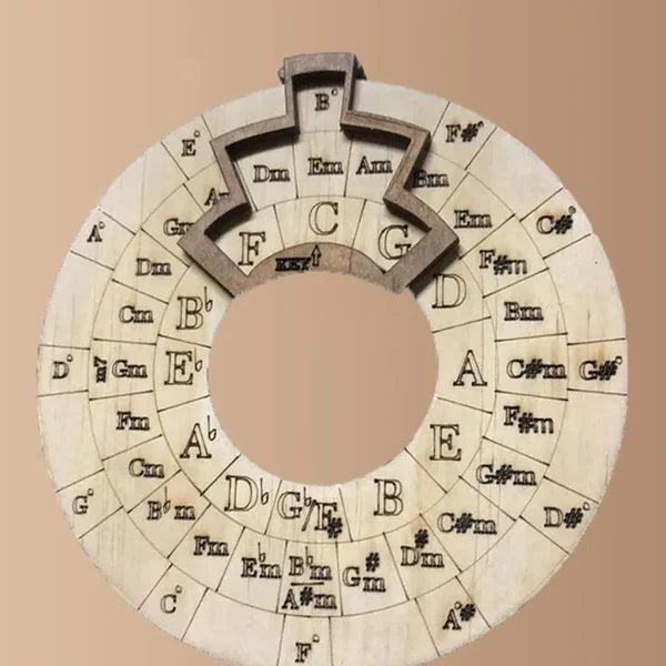 Wooden Chord Wheel – Music Theory Aid for Piano, Guitar & Keyboard