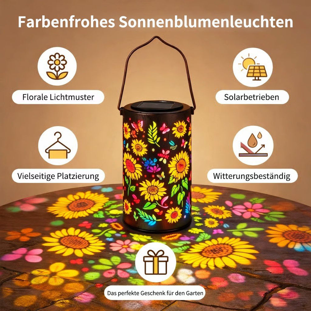 Solar-Gartenlaterne mit LED-Lichtprojektion