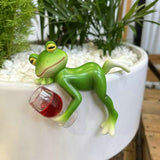 Frosch-Figur für Blumentöpfe und Garten