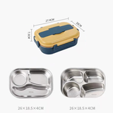 Stainless Steel Lunch Box – 3 or 4 Compartments, Soup Bowl & Dishwasher-Safe