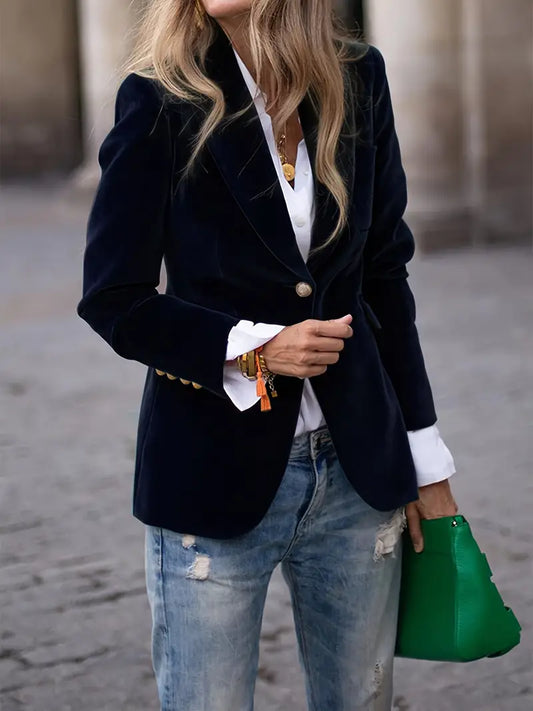 Julissa™ Elegant Velvet Blazer for Women - Stylish & Sophisticated Outerwear