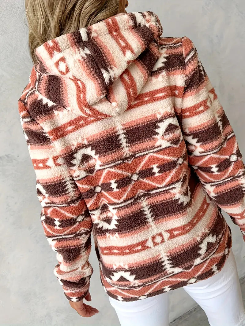Ladies' Teddy Vest with Aztec Pattern- Nayeli