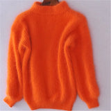 Livia Angora Knit Sweater - Orange
