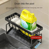 Kitchen Sink Organizer – Stainless Steel, Drip Tray & Towel Bar, 23×9×10 cm